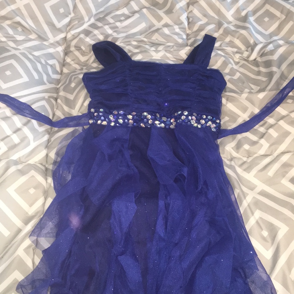 girls royal blue sparkly dress
